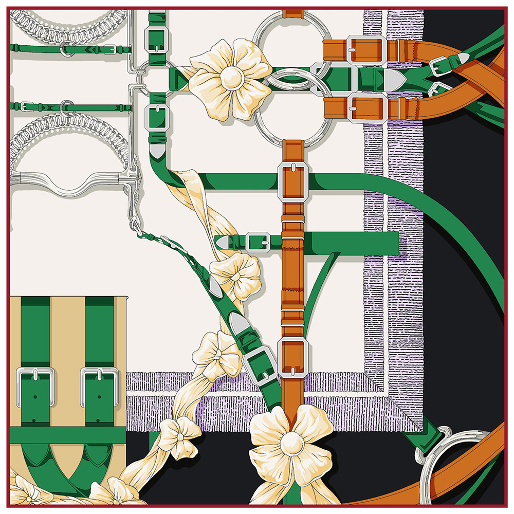 Silk Neck Scarf - 90 cm Neue Design Gürtel Twill