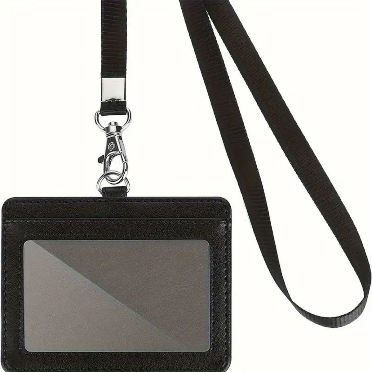 Lanyard Badge Holder - 1-teiliger horizontaler Ausweishalter mit verstärktem Ausweisband