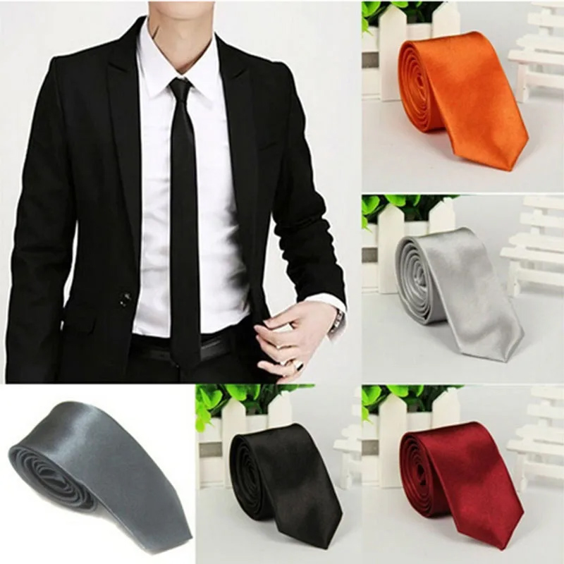 Skinny Tie Men - Modische, elegante, einfarbige Krawatte für Herren,