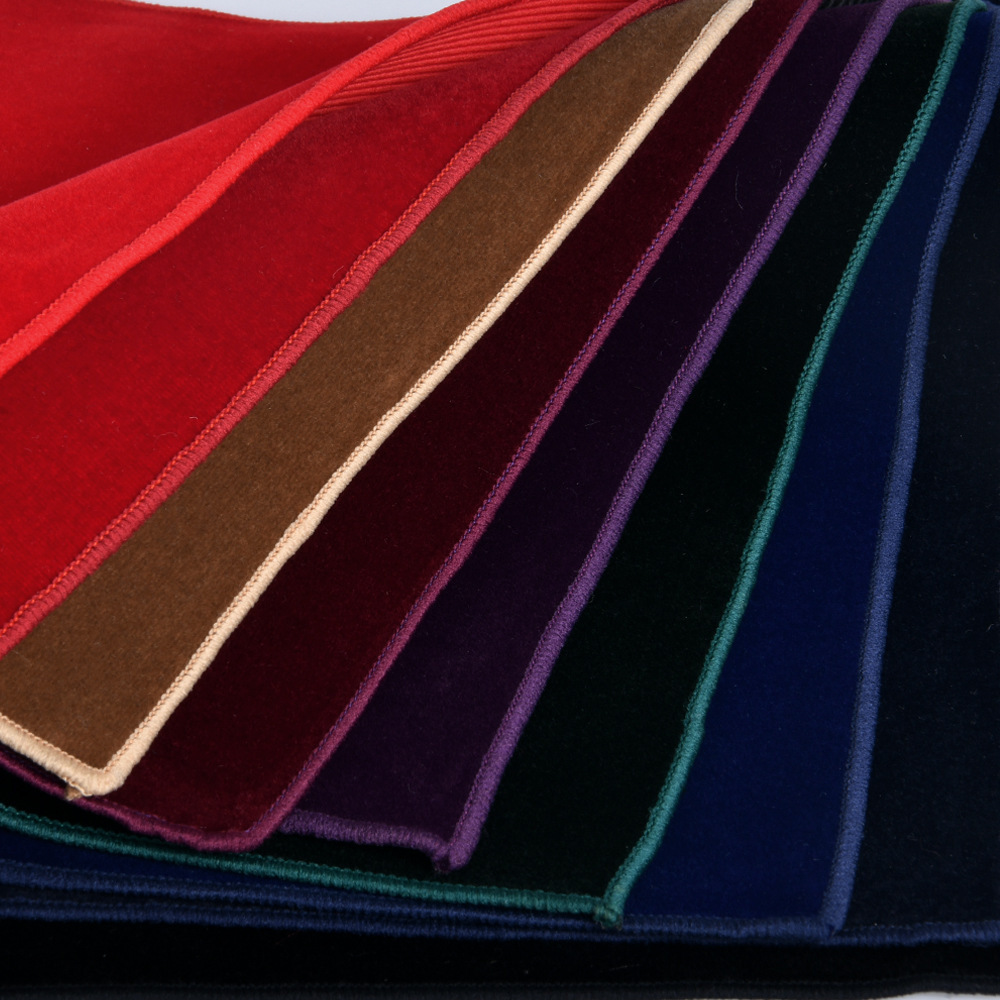 Pocket Square Set - 23cm Herren-Samttaschentuch, einfarbig, Marineblau, Weinrot, weiches