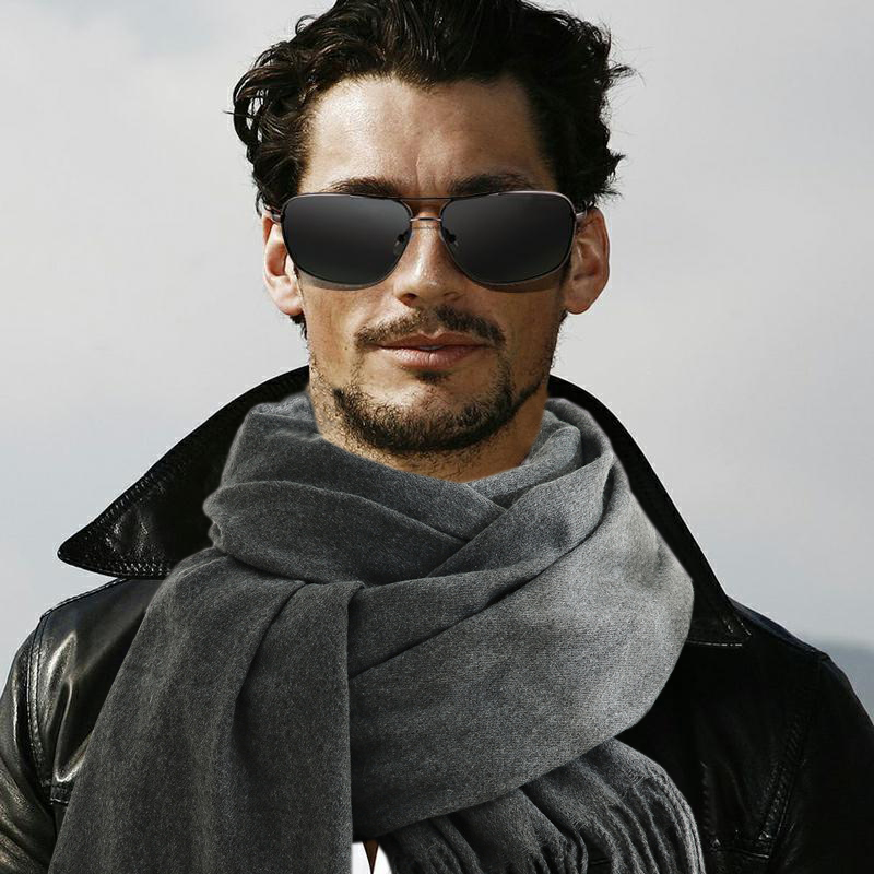 Muffler Men Wool - Modischer Schal für Herren, Winter, warm,