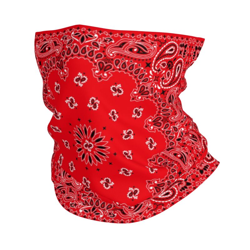 Neck Warmer Tube - Rotes Paisley-Kunst-Bandana-Muster Winter-Stirnband Halswärmer Unisex Ski-Jagd-Tubeschal