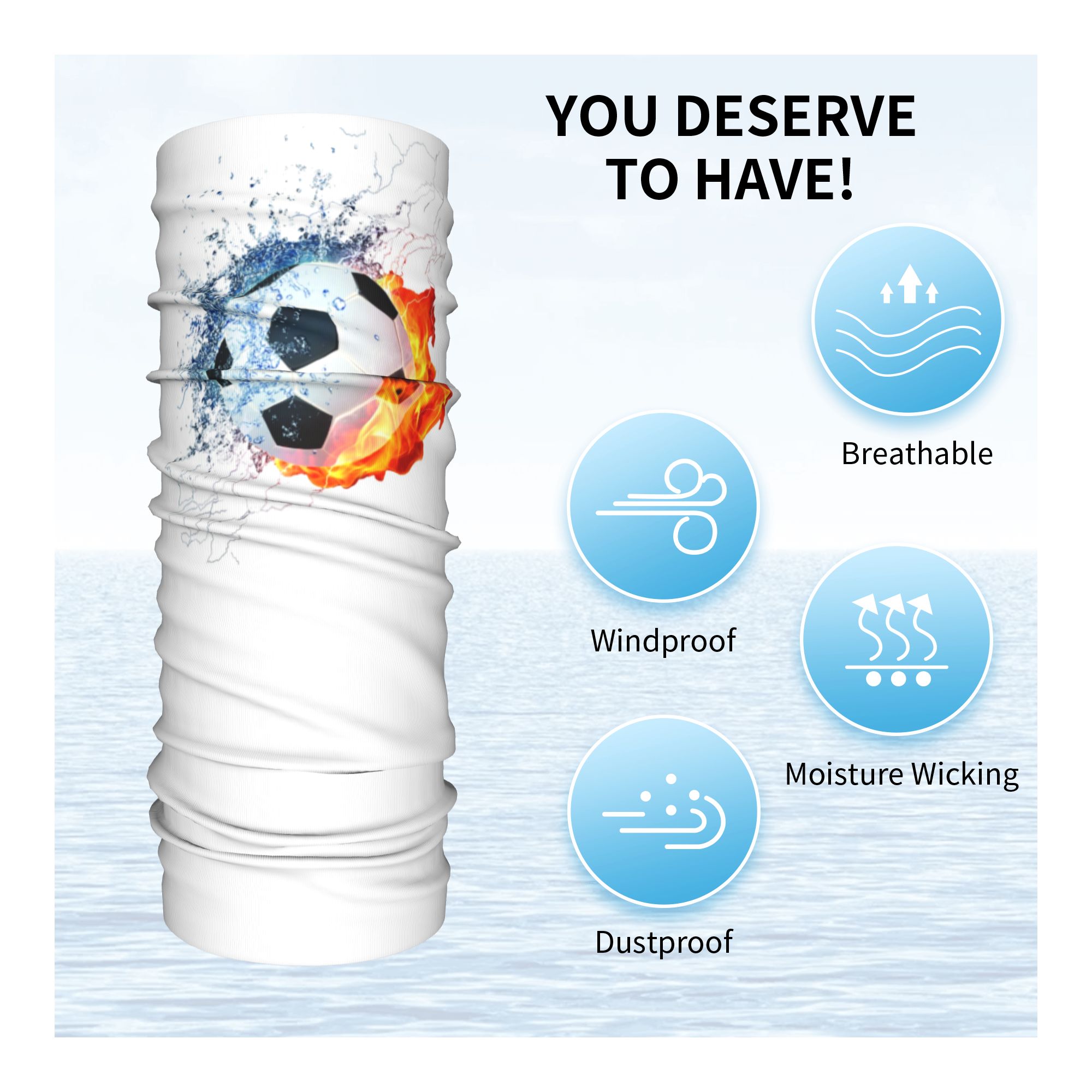 Maßgefertigtes Feuer-Fußball-M – Neck Warmer Tube Bewertung und Preis