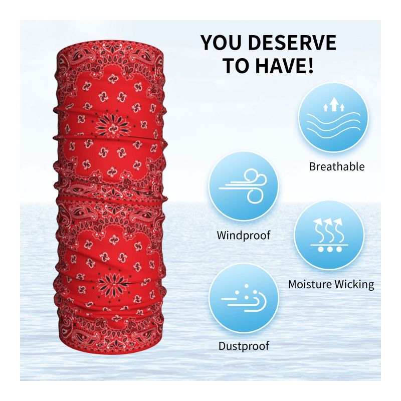 Rotes Paisley-Kunst-Bandana-Mu – Neck Warmer Tube Bewertung und Preis
